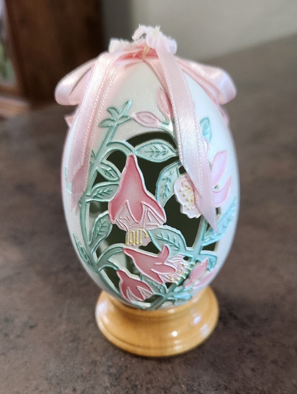 Vintage 1990 Enesco Joanna Hunot Springtime Egg Figurine 4.75" Tall 8" Around